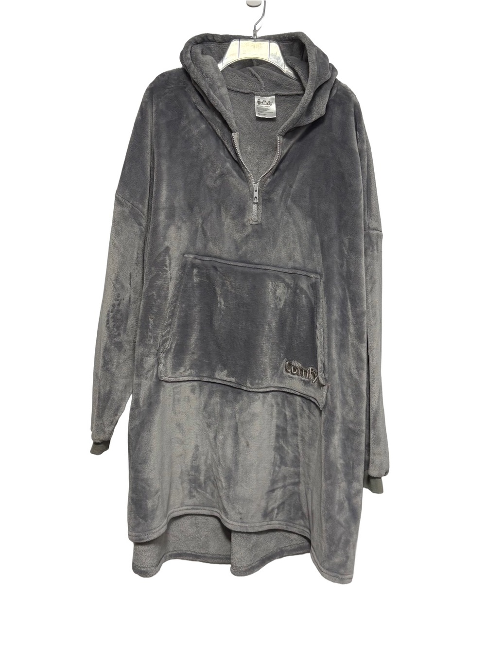 The Comfy Original Quarter-Zip Wearable Blanket Hoodie - Gray One Size Fits All